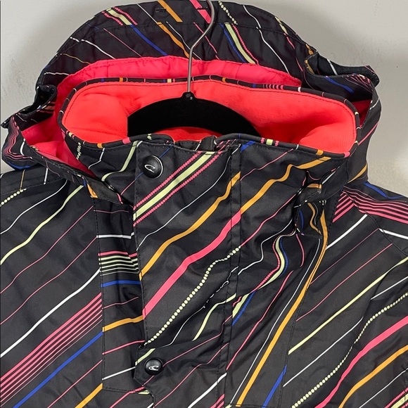 O'Neill Women's Black Jacket with Multicolor Stripes - Picture 3 of 14